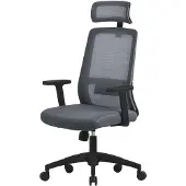 ML-Design Bürostuhl ergonomisch, Grau, aus Mesh, mit Verstellbarer Kopfstütze