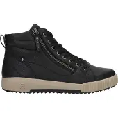 Rieker Schnürboots , Damen, Gr. 39, Textil, schwarz, Leder, Schuhe Schnürboots, Stiefelette, High Top Sneaker, Freizeitboots mit Reißverschluss, Topseller