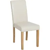 Beliani Esszimmerstuhl 2er Set Beige Kunstleder Holzbeine Retro-Stil