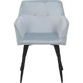 Beliani Esszimmerstuhl 2er Set Hellgrau Samtstoff Metallbeine Retro-Stil