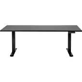 Beliani Schreibtisch Schwarz Melamin 180x80cm Elektrisch Höhenverstellbar Rechteckig mit USB Metallgestell Modern Büro Steh-Sitz-Tisch Stehtisch