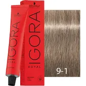 Schwarzkopf Professional Igora Royal Cools Permanente Färbung 60 ml 9-1 Extra Hellblond Cendré