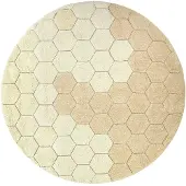 Lorena Canals Waschbarer Teppich Rund Bienenwabe 140, Gold