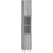 vidaXL Badschrank Grau Sonoma 30x30x190 cm Holzwerkstoff