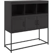 vidaXL Sideboard Schwarz 100,5x39x107 cm Stahl