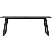 Ebuy24 Malaga Esstisch Marmor Nachbildung 90x200cm dunkel grau,schwarz.