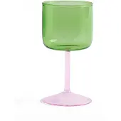 HAY - Tint Weinglas - 2er-Set (Grün & Rosa)