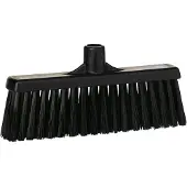 Vikan Hygiene 3166-9 Kehrmaschine mit geradem Hals, mittlere Fasern, schwarz, 310 mm