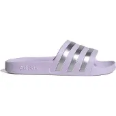Adidas Badesandale SPORTSWEAR "ADILETTE AQUA BADESCHLAPPEN", Damen, Gr. 37, lila (ice lavender, matte silber, matte silber), Synthetik, Schuhe Badesandale, Badelatschen, Topseller