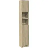 vidaXL Badezimmerschrank Sonoma-Eiche 32x25,5x190 cm Holzwerkstoff