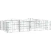 vidaXL Gabionen-Hochbeet mit Hochbogen 200x100x50 cm Verzinktes Eisen