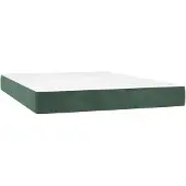 vidaXL Taschenfederkernmatratze Mittel Dunkelgrün 120x210x20 cm Samt