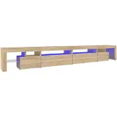 vidaXL TV-Schrank mit LED-Leuchten Sonoma-Eiche 290x36,5x40 cm