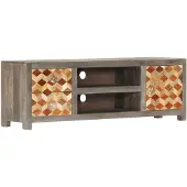 vidaXL TV-Schrank Grau 120x30x40 cm Massivholz Mango