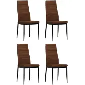 vidaXL Esszimmerstühle 4 Stk. Braun Stoff