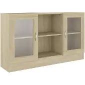 vidaXL Vitrinenschrank Sonoma-Eiche 120x30,5x70 cm Holzwerkstoff