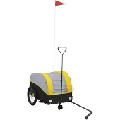 vidaXL Fahrradanhänger Schwarz und Gelb 30 kg Eisen