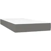 vidaXL Taschenfederkernmatratze für Kinder Mittel Dunkelgrau 80x160 cm Stoff