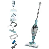 Black & Decker BHSM166DSM, Dampfmopp, 0,5 l, Aqua-Farbe, Weiß, Tasten, Drehregler, Fixed, 6 m