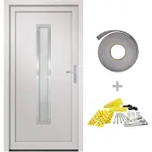vidaXL Haustür Weiß 108x200 cm PVC