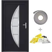 vidaXL Haustür Anthrazit 98x208 cm PVC