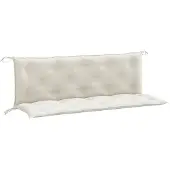 vidaXL Gartenbank-Auflagen 2 Stk. Melange Creme 150x50x7 cm Stoff