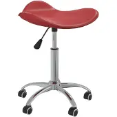 vidaXL Friseur Rollhocker Weinrot Kunstleder