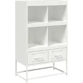 vidaXL Highboard Weiß 68x39x111,5 cm Stahl