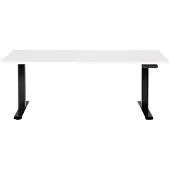 Beliani Schreibtisch Weiß & Schwarz Melamin 160x72cm Elektrisch Höhenverstellbar Rechteckig mit USB Metallgestell Modern Büro Steh-Sitz-Tisch Stehtisch