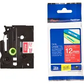 Brother Schriftbandkassette TZe-435, selbstklebend, L 8 m x B 12 mm, rot/weiß