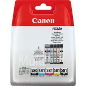 Canon PGI-580/CLI-581 PGBK/C/M/Y/BK Multipack, Schwarz, Cyan, Magenta, Gelb, 5 Stück(e), Multipack