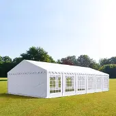 TOOLPORT Partyzelt Festzelt 5x12 m Garten-Pavillon PVC Plane 700 N in weiß Wasserdicht
