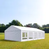 TOOLPORT Partyzelt Festzelt 6x10 m Garten-Pavillon PVC Plane 700 N in weiß Wasserdicht