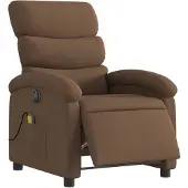 vidaXL Massagesessel Elektrisch Braun Stoff