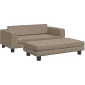 vidaXL Hundebett mit Verlängerung Cappuccino 100x50x30 cm Kunstleder