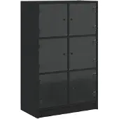 vidaXL Highboard mit Türen Schwarz 68x37x109 cm Holzwerkstoff
