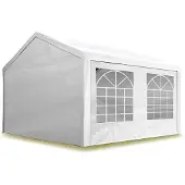 TOOLPORT Partyzelt Pavillon 3x5 m in weiß PE Plane 350 N Wasserdicht UV Schutz Festzelt Gartenzelt