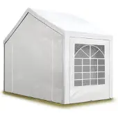 TOOLPORT Partyzelt Pavillon 3x2 m in weiß PE Plane 350 N Wasserdicht UV Schutz Festzelt Gartenzelt