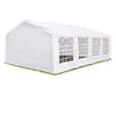 TOOLPORT Hochwertiges Partyzelt 5x8 m Pavillon Zelt PE Plane 450 N Gartenzelt Festzelt Wasserdicht weiß