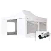 TOOLPORT 4x6m Aluminium Faltpavillon, inkl. 4 Seitenteile, weiß