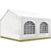 Profizelt24 Hochwertiges Partyzelt 3x4 m Pavillon Zelt PE Plane 450 N Gartenzelt Festzelt Wasserdicht weiß