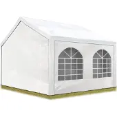 TOOLPORT Hochwertiges Partyzelt 3x3 m Pavillon Zelt PE Plane 450 N Gartenzelt Festzelt Wasserdicht weiß