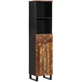 vidaXL Badschrank 38x33x160 cm Altholz Massivholz