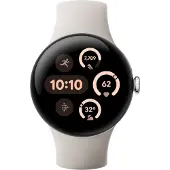 Google - Pixel Watch 3 41mm 4G Polished Silver/Porcelain