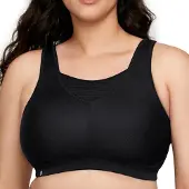 Glamorise Damen Hochleistungs Bustier Sport-BH, Schwarz,85F