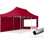 TOOLPORT Faltzelt PROFESSIONAL 3x6 m - mit 2 Seitenteilen (Panoramafenster) Faltpavillon ALU rot