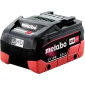 Metabo 625369000, Akku, Hohe Lithium-Ionen-Dichte (LiHD), 8 Ah, 18 V, , Schwarz, Rot