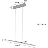 Steinhauer Design-Pendelleuchte Bande 114cm grau