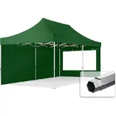 TOOLPORT Faltzelt PROFESSIONAL 3x6 m - mit 2 Seitenteilen (Panoramafenster) Faltpavillon ALU grün