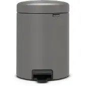 Brabantia 126284, 5 l, Rund, Kunststoff, Grau, Kunststoff, Terrasse
